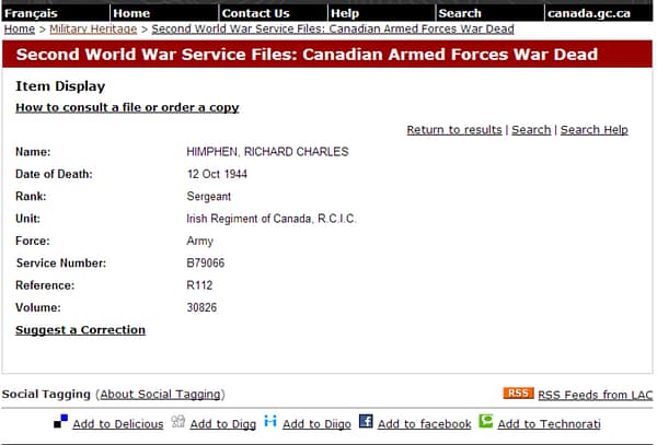 RichardCharlesServiceRecordScreen